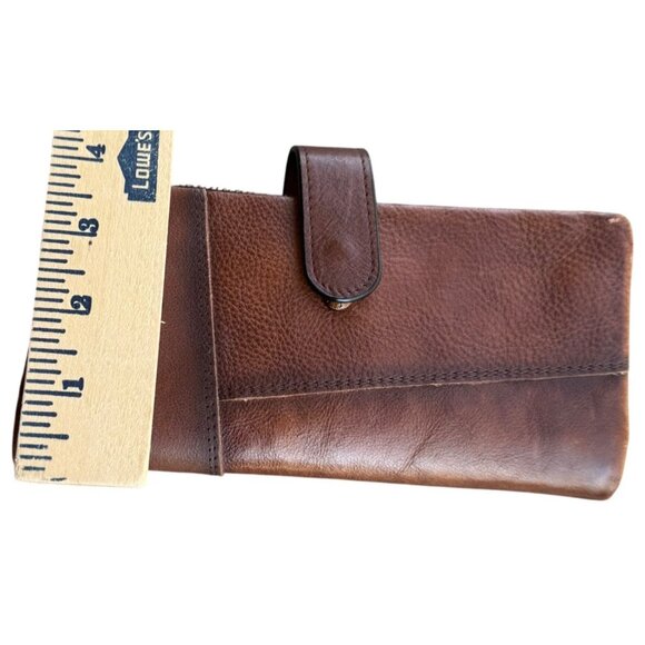 Genuine Leather Brown Zip Wallet With Card Slots & ID Window By Leteulo - Picture 12 of 12